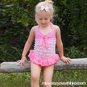 Procyon Cute 2pcs Swimwear Pink Halter Swimsuit Baby Girls Bikini Set Dot Print Summer Ruffle Split Beach Bathing Suit 100CM